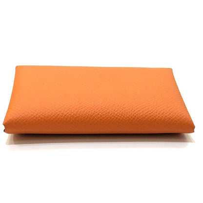 Hermes Bifold Wallet Calvi Duo Epsom Orange Lime — view 6