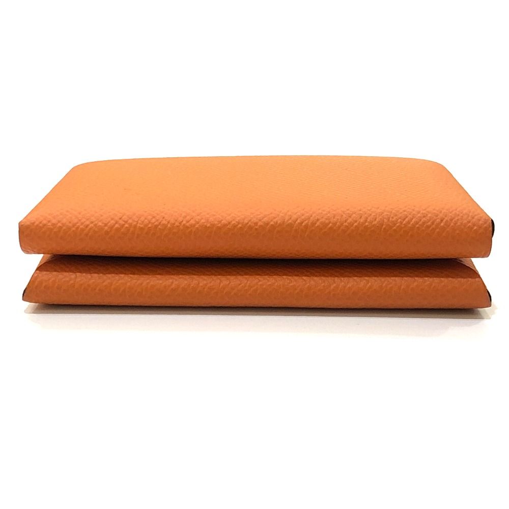 Hermes Bifold Wallet Calvi Duo Epsom Orange Lime — view 5