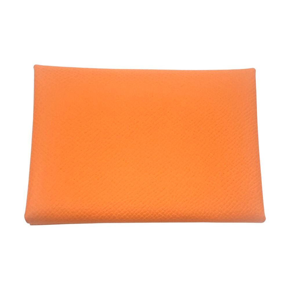 Hermes Bifold Wallet Calvi Duo Epsom Orange Lime