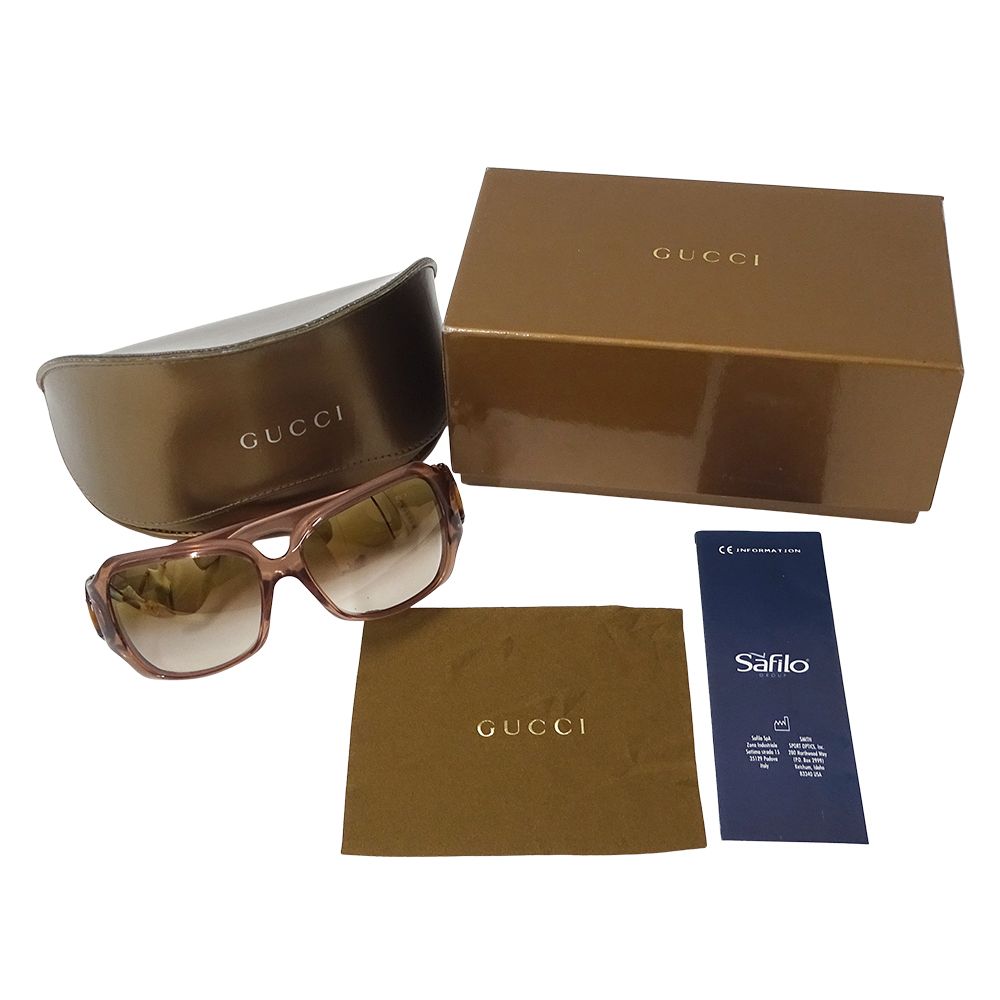 Gucci Sunglasses Bamboo Brown Pink S Gradient Summer Eyewear — view 8