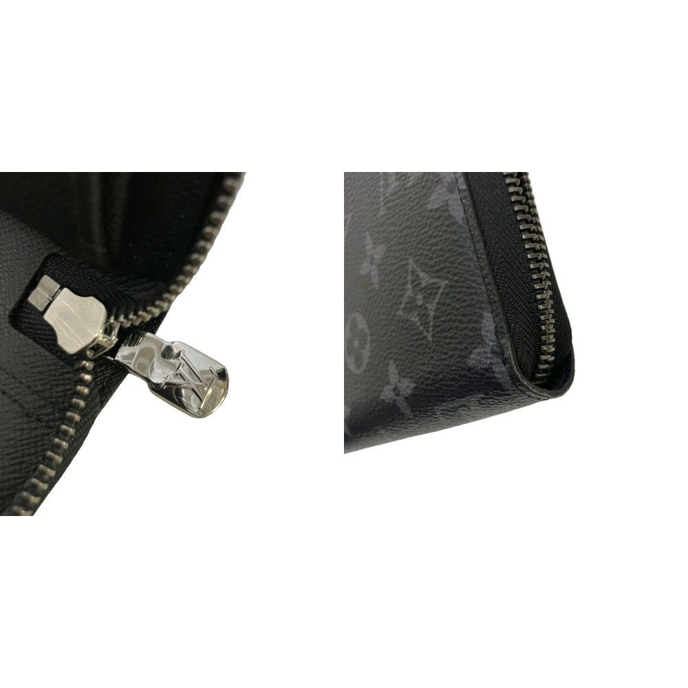 Louis Vuitton Monogram Eclipse Zippy Organizer NM Wallet Black Zip Around — view 8