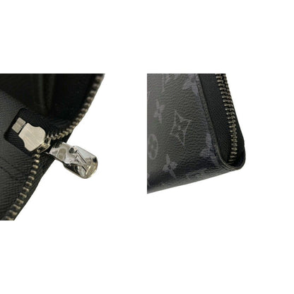 Louis Vuitton Monogram Eclipse Zippy Organizer NM Wallet Black Zip Around — view 8