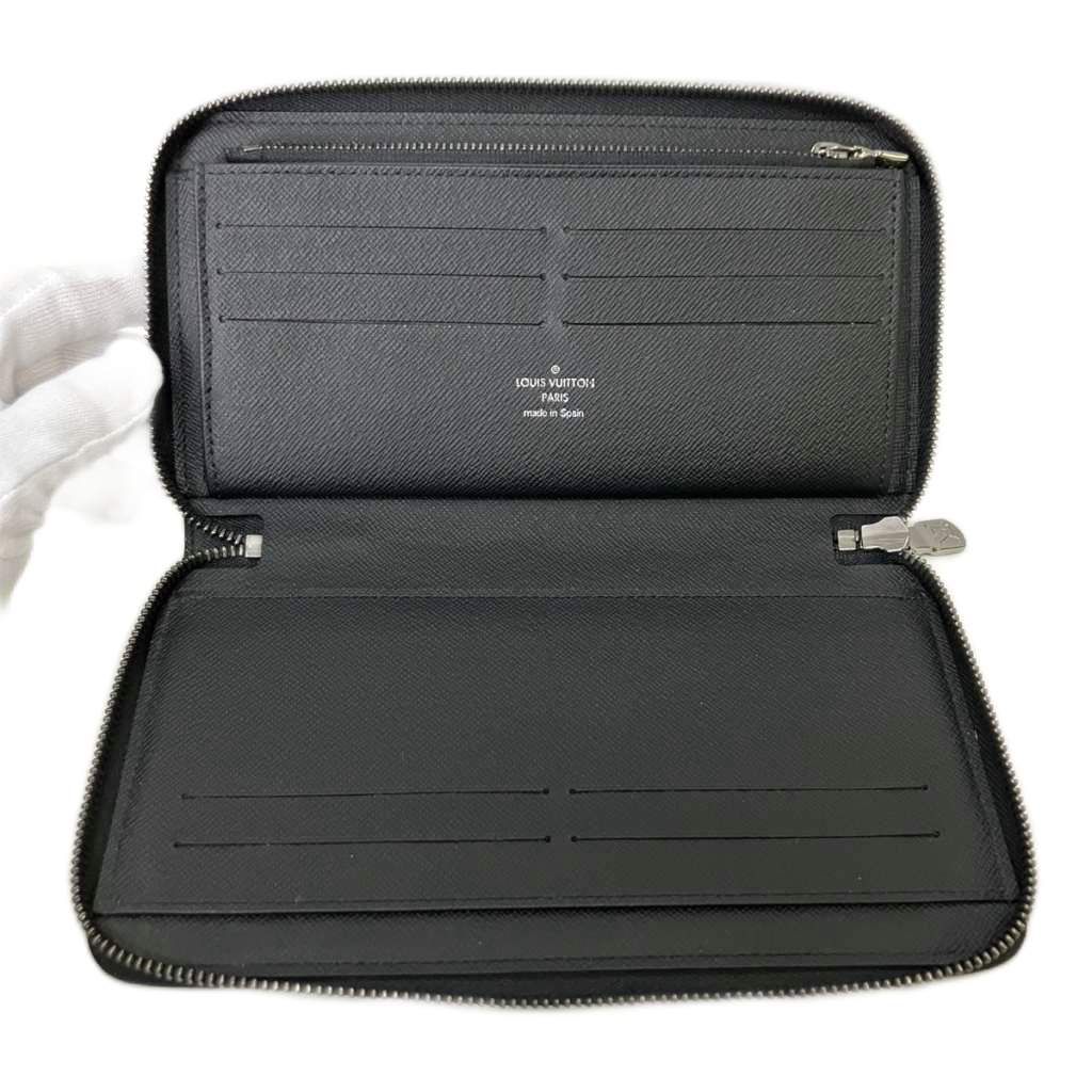 Louis Vuitton Monogram Eclipse Zippy Organizer NM Wallet Black Zip Around — view 6