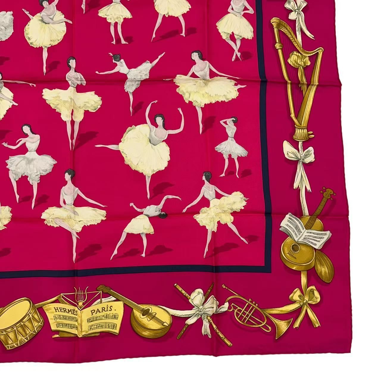 Hermes Carre 90 Scarf Silk la Dance Ballet Dancer Ballerina Pink — view 6