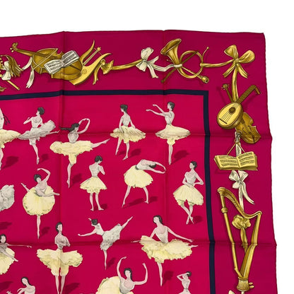 Hermes Carre 90 Scarf Silk la Dance Ballet Dancer Ballerina Pink — view 4
