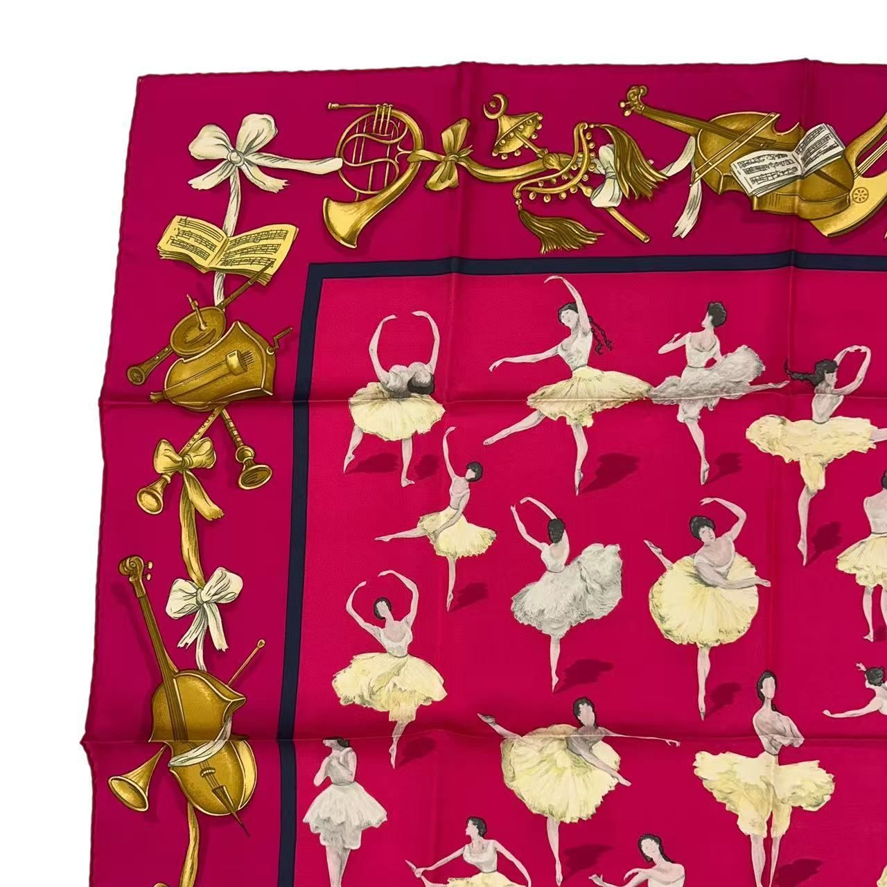 Hermes Carre 90 Scarf Silk la Dance Ballet Dancer Ballerina Pink — view 3