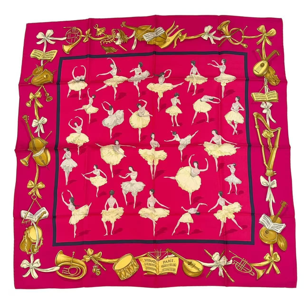 Hermes Carre 90 Scarf Silk la Dance Ballet Dancer Ballerina Pink — view 2