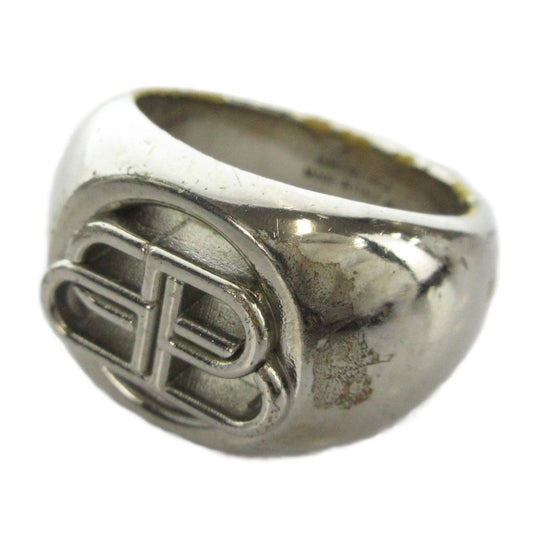 Balenciaga BB Signet Ring Logo Silver