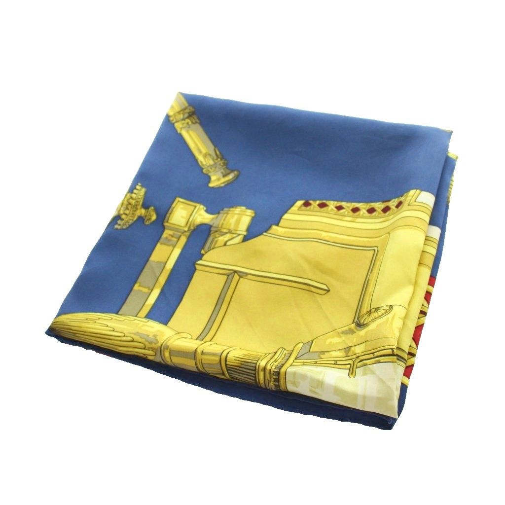 Hermes Feux de Route Carre 90 Large Scarf Shawl Logo All Over Pattern Multicolor — view 4
