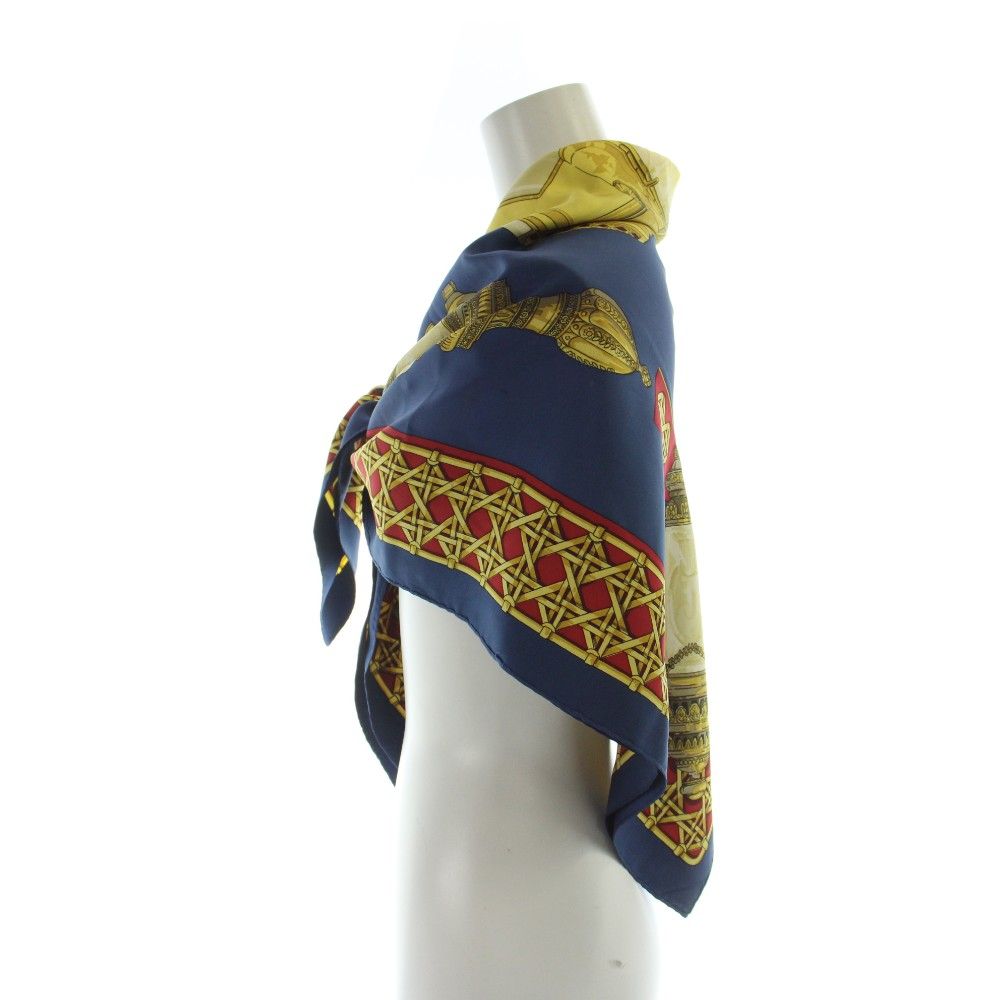 Hermes Feux de Route Carre 90 Large Scarf Shawl Logo All Over Pattern Multicolor — view 3