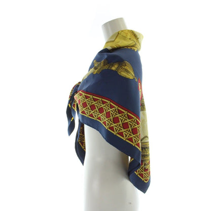 Hermes Feux de Route Carre 90 Large Scarf Shawl Logo All Over Pattern Multicolor — view 3
