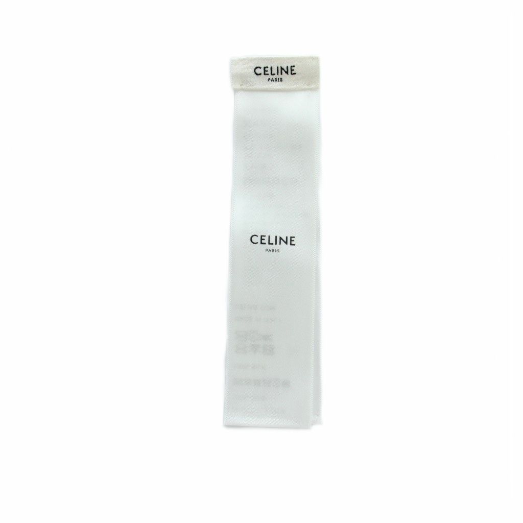 Celine Triomphe Lavalier Scarf Shawl Logo All Over Pattern Silk Ivory Beige — view 4
