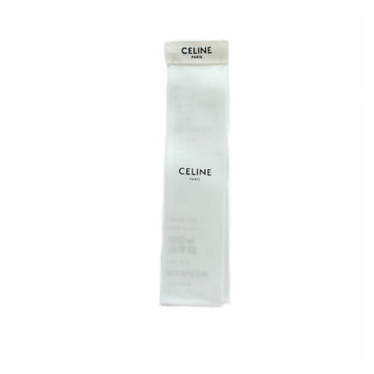 Celine Triomphe Lavalier Scarf Shawl Logo All Over Pattern Silk Ivory Beige — view 4