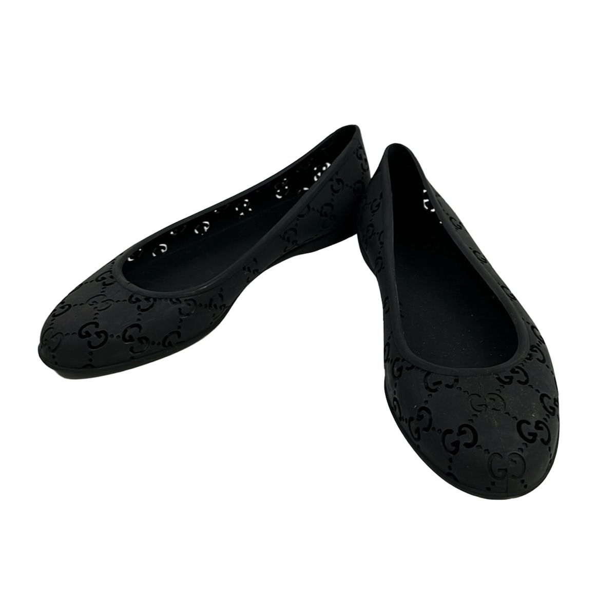Gucci Flat Shoes Black GG Pattern — view 2