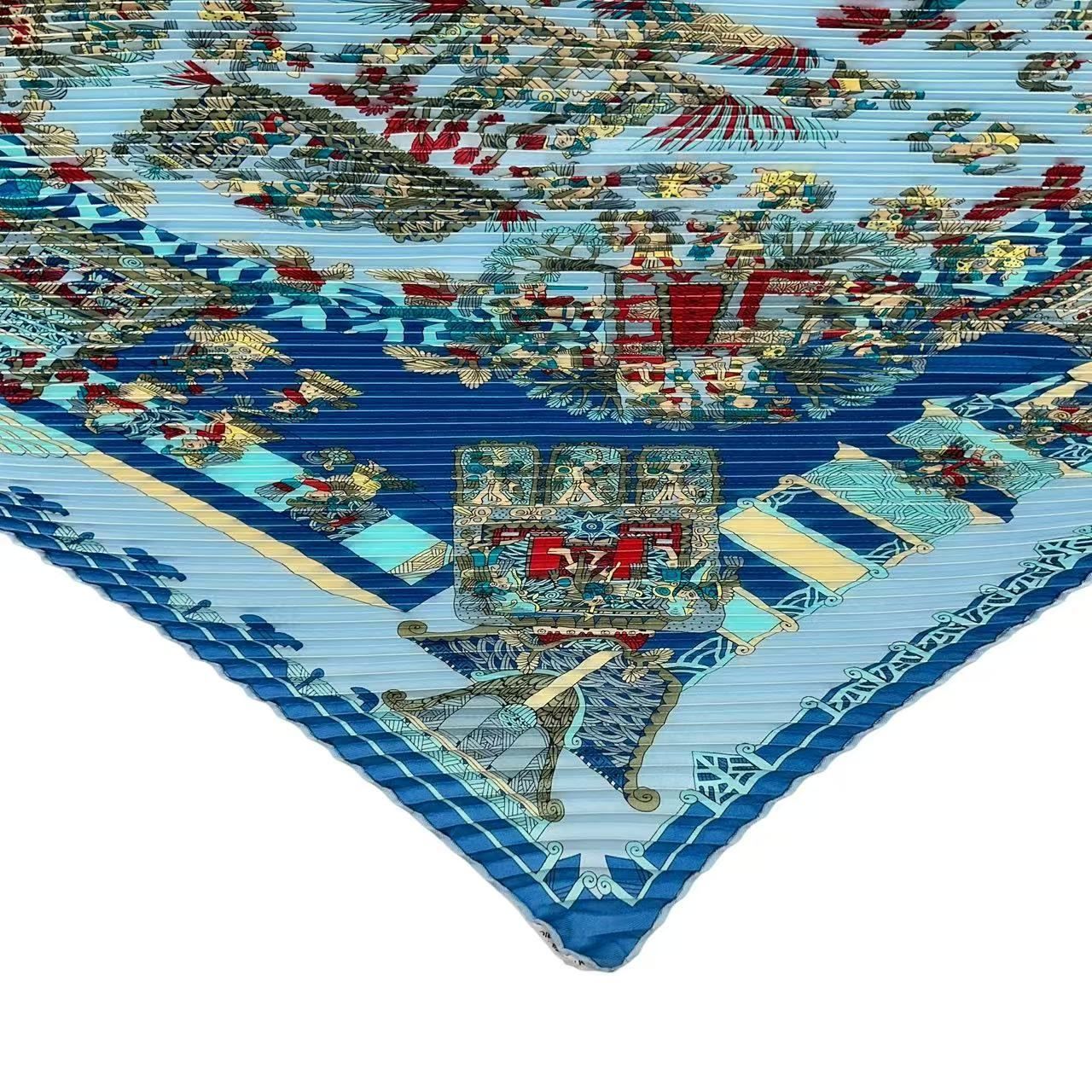 Hermes Scarf Pleated Silk Celestial Bodies and the Sun Ancient Inca Empire — view 5