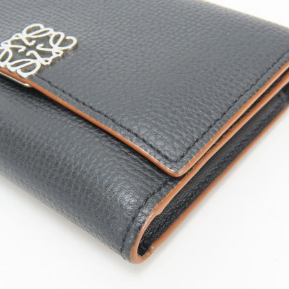 Loewe Trifold Wallet Anagram Vertical Small Leather Black Brown Compact — view 4