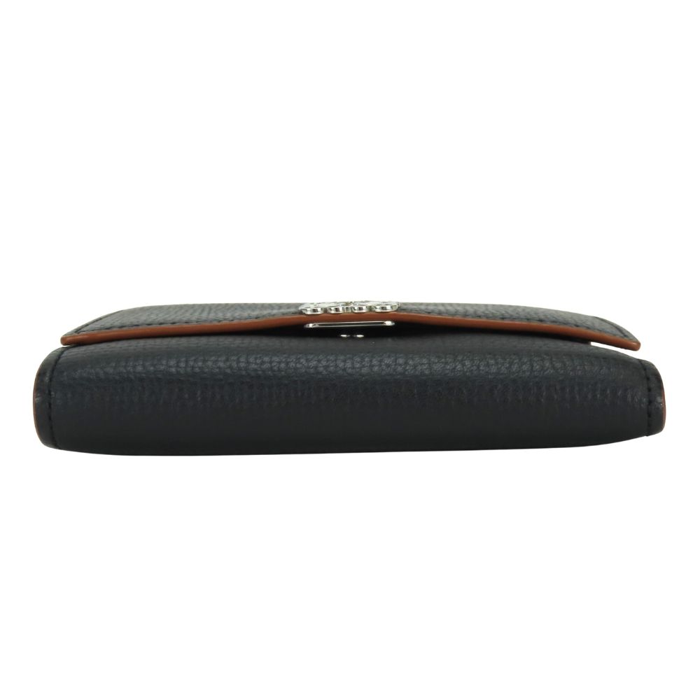Loewe Trifold Wallet Anagram Vertical Small Leather Black Brown Compact — view 3