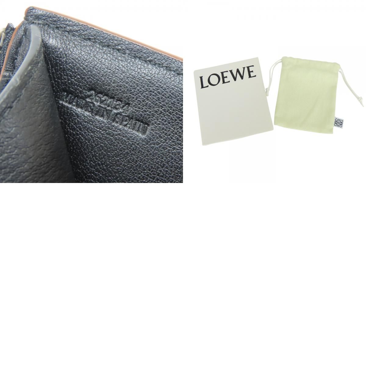 Loewe Trifold Wallet Anagram Vertical Small Leather Black Brown Compact — view 9