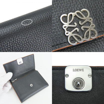 Loewe Trifold Wallet Anagram Vertical Small Leather Black Brown Compact — view 6