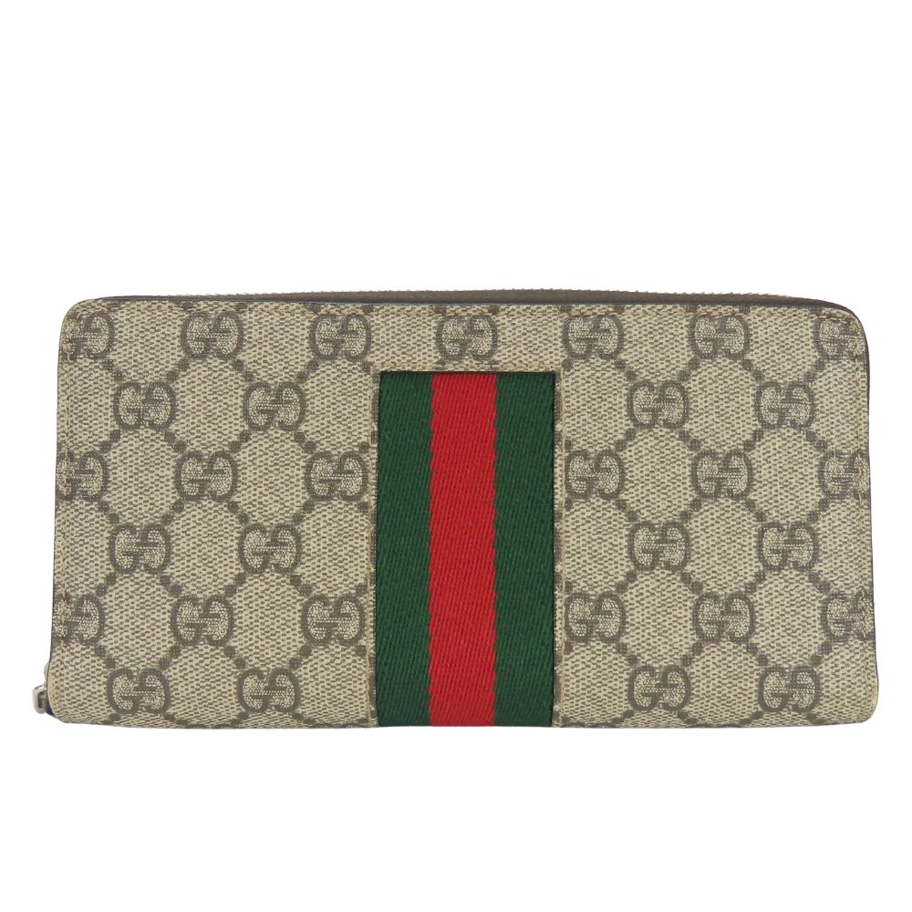 Gucci Wallet Sherry Line GG Supreme Canvas Beige Dark Brown Green Red Everyday