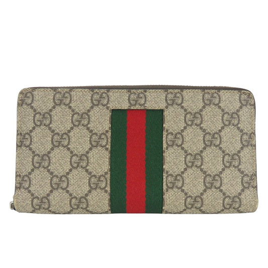 Gucci Wallet Sherry Line GG Supreme Canvas Beige Dark Brown Green Red Everyday