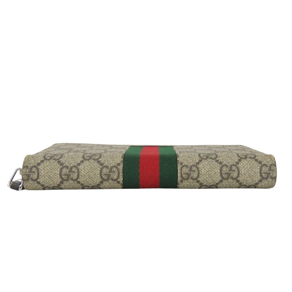 Gucci Wallet Sherry Line GG Supreme Canvas Beige Dark Brown Green Red Everyday — view 3