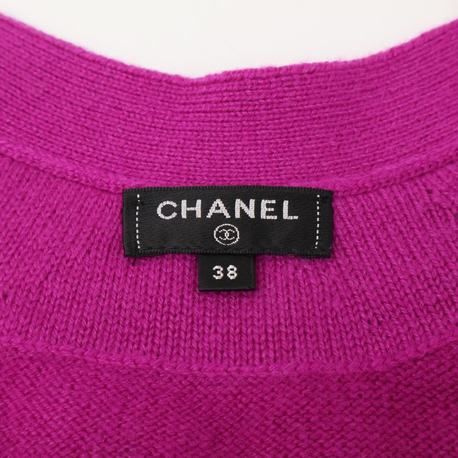 Chanel Cashmere CC Logo Button Cardigan 38 — view 5