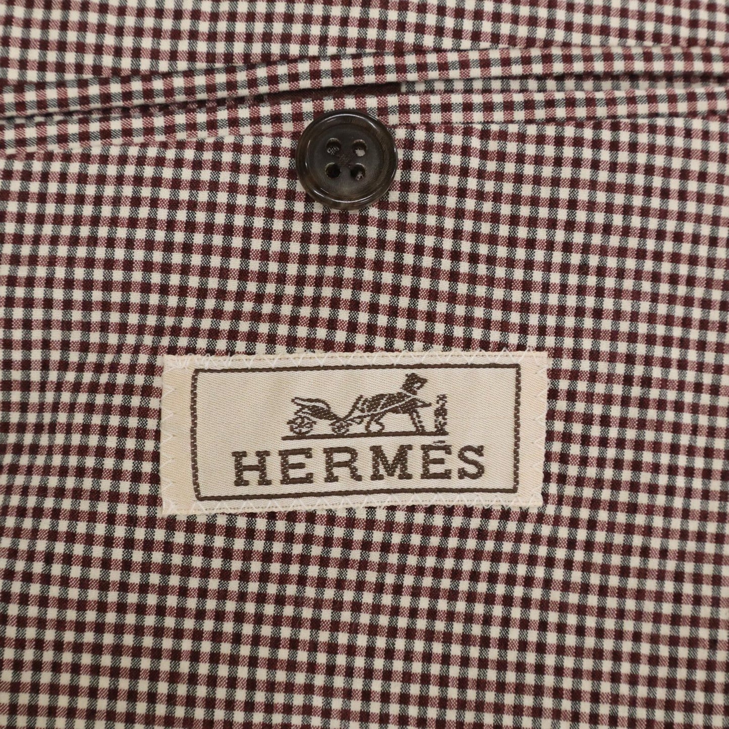 Hermes Check Seersucker Silk Blend Tailored Jacket 54 — view 4