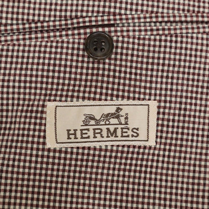 Hermes Check Seersucker Silk Blend Tailored Jacket 54 — view 4