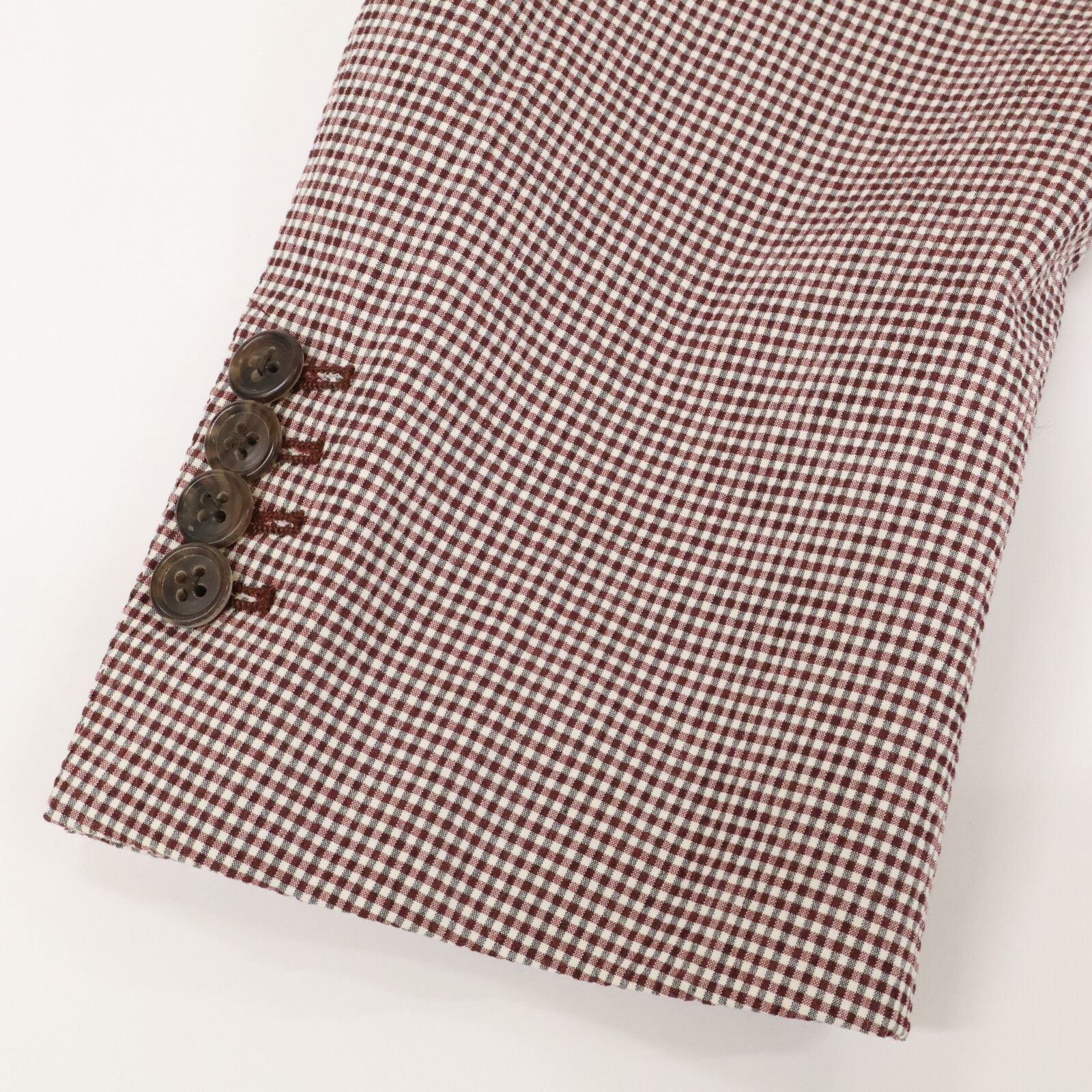Hermes Check Seersucker Silk Blend Tailored Jacket 54 — view 9