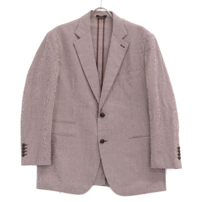 Hermes Check Seersucker Silk Blend Tailored Jacket 54