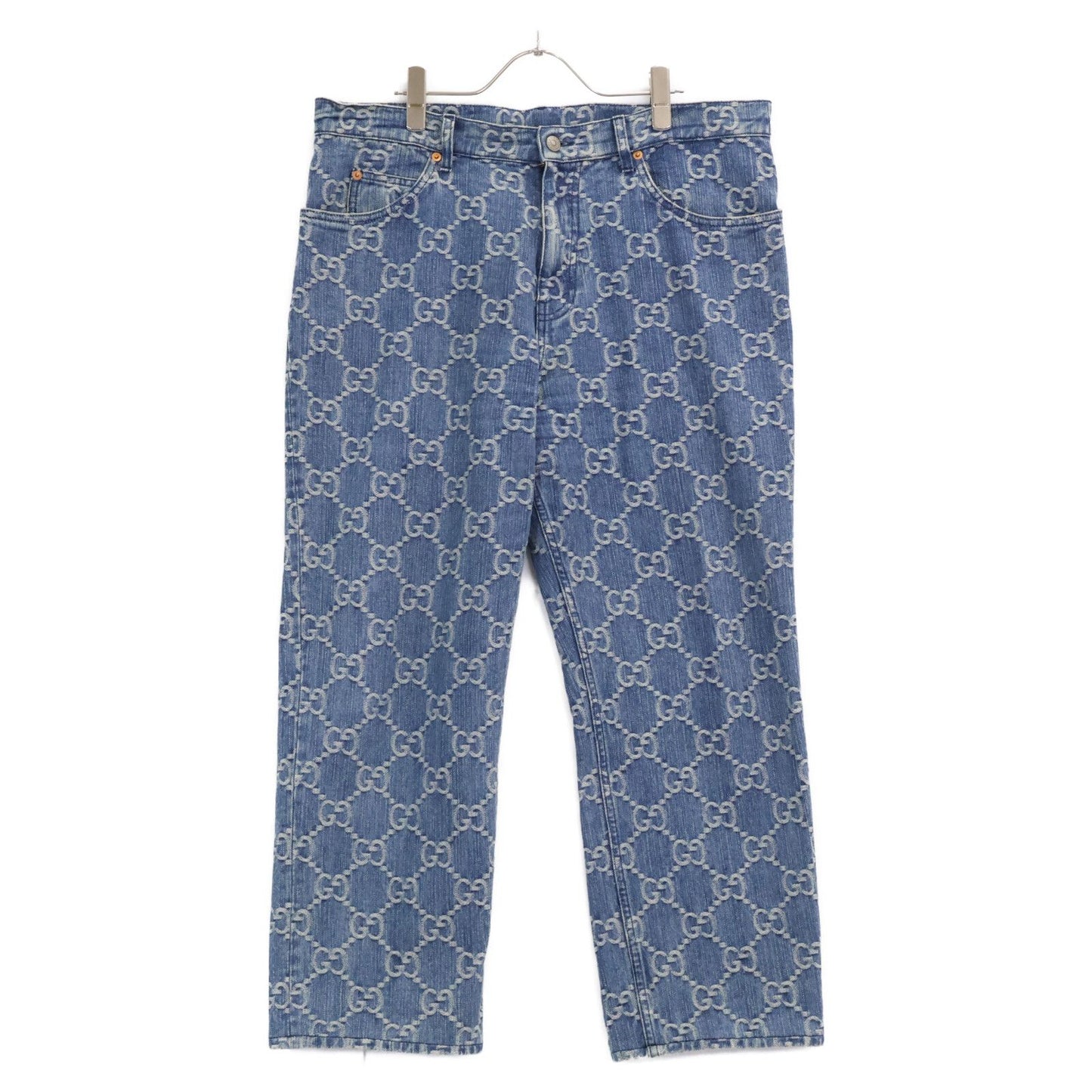Gucci GG Jacquard Zip Fly Denim Pants 38