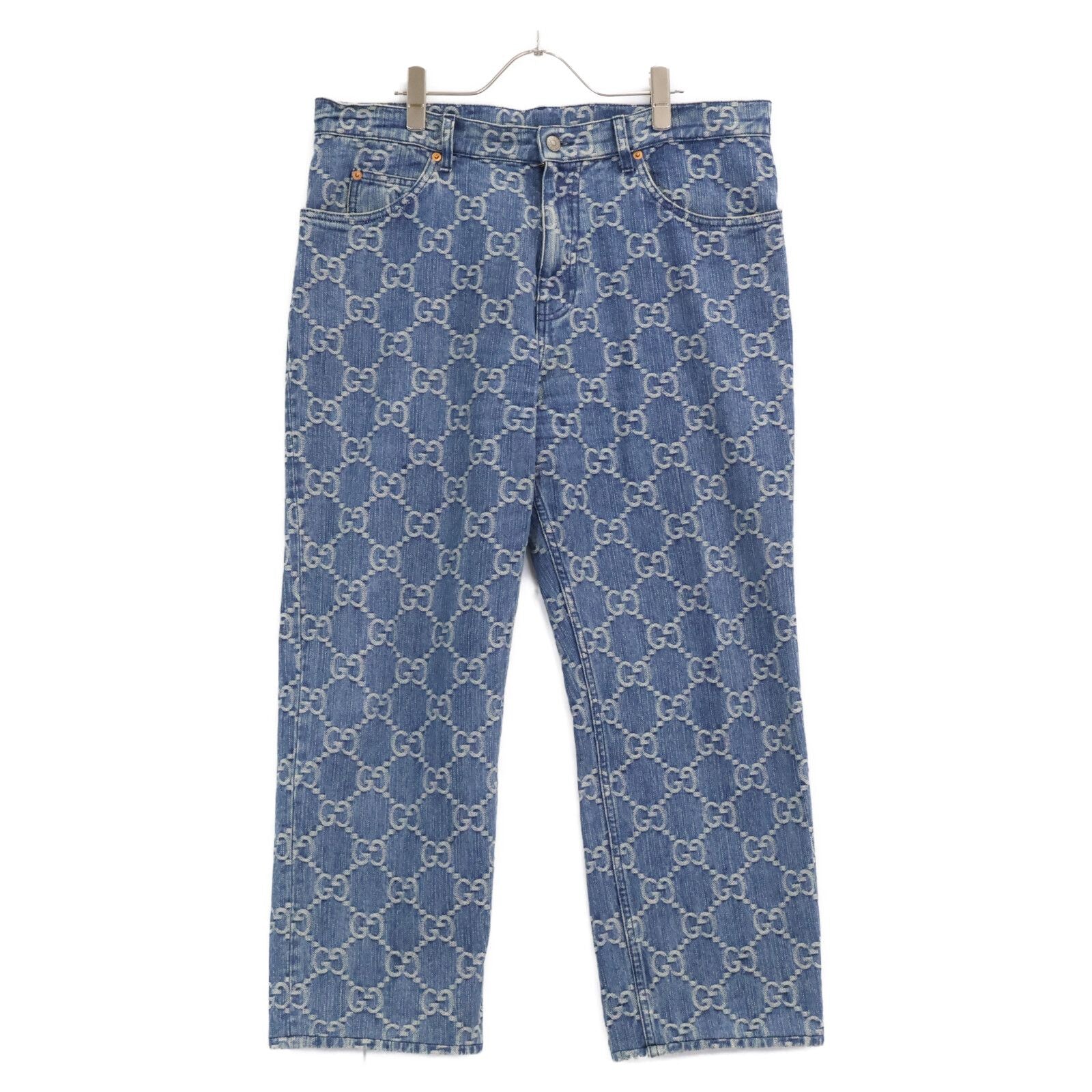 Gucci GG Jacquard Zip Fly Denim Pants 38