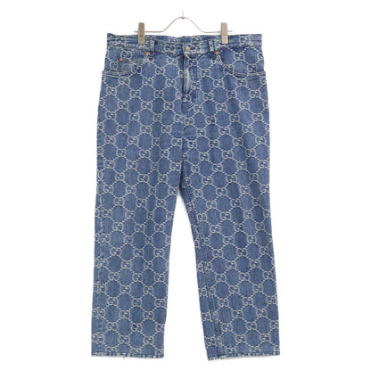 Gucci GG Jacquard Zip Fly Denim Pants 38
