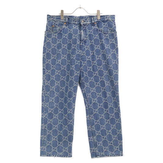 Gucci GG Jacquard Zip Fly Denim Pants 38