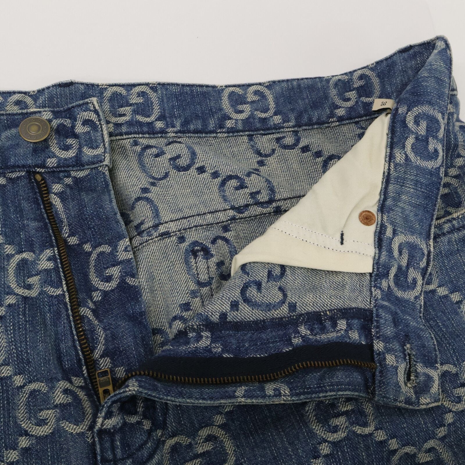Gucci GG Jacquard Zip Fly Denim Pants 38 — view 3