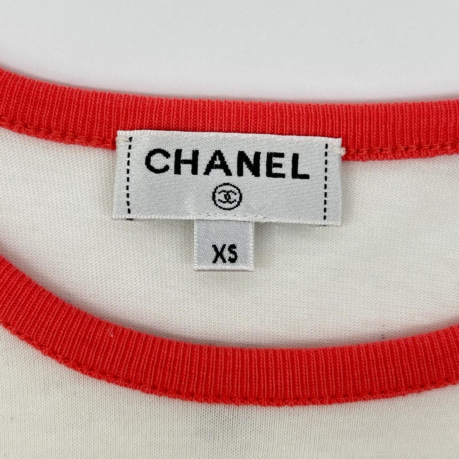 Chanel White Raglan Sleeve T-Shirt XS — view 3