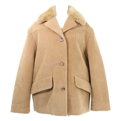 Miu Miu Corduroy Jacket 36 with Fur Collar