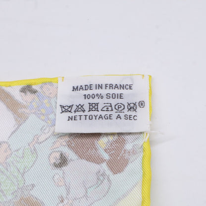 Hermes Yellow Etriers Remiles Artisans D Carre 90 Scarf — view 8