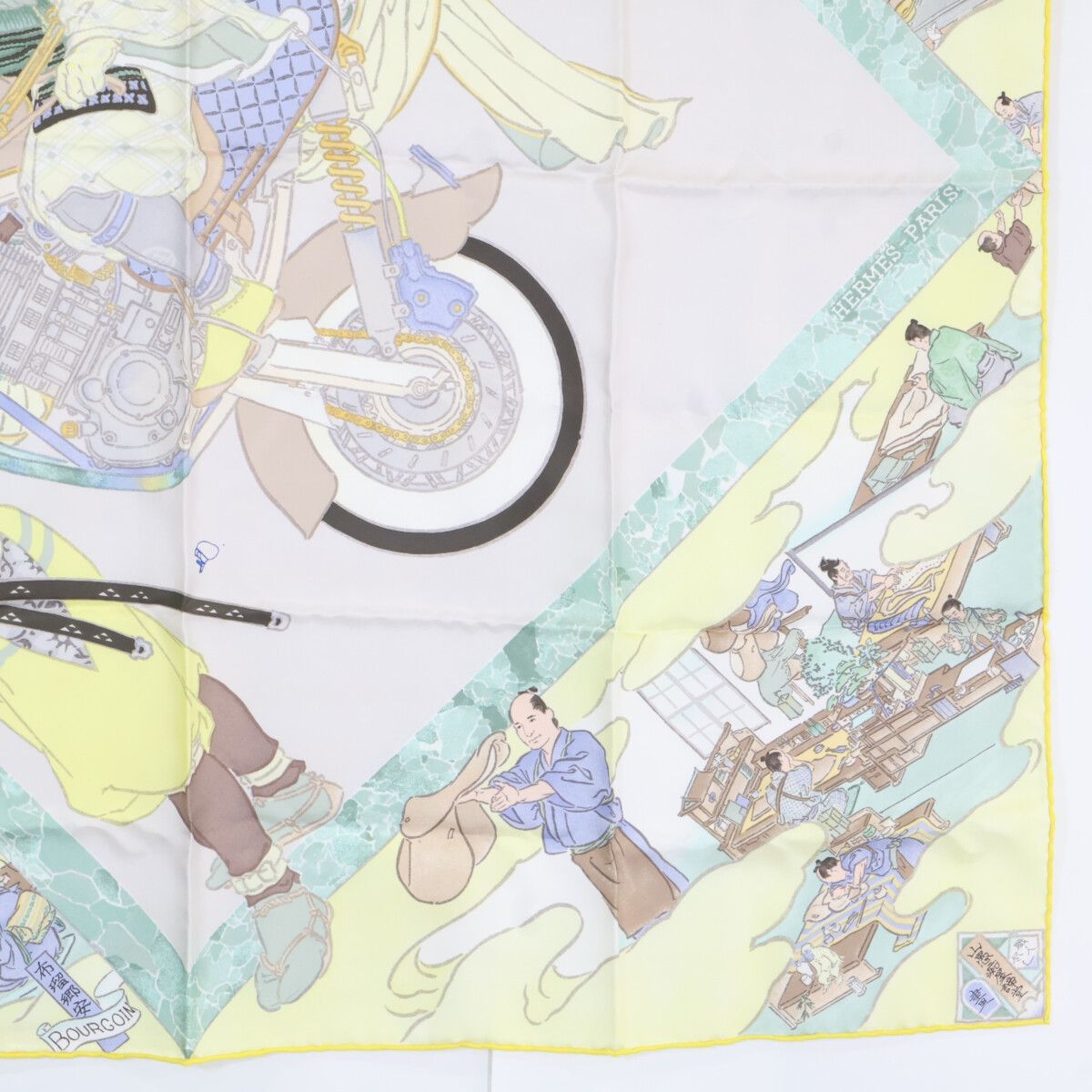 Hermes Yellow Etriers Remiles Artisans D Carre 90 Scarf — view 5