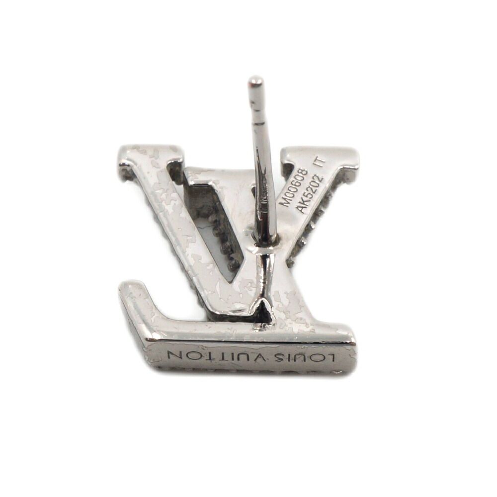 Louis Vuitton Iconic Strass LV Earrings One Side Silver — view 2