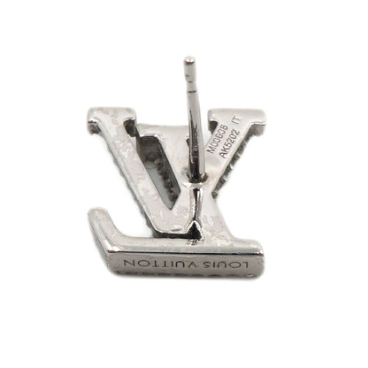 Louis Vuitton Iconic Strass LV Earrings One Side Silver — view 2