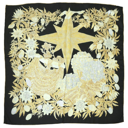 Hermes Carre 90 Scarf Passiflores Passion Flower Black Multicolor Silk 100% — view 2