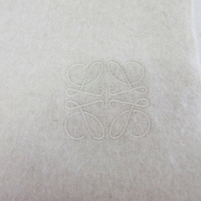 Loewe Anagram Embroidered Scarf Shawl Bicolor Fringe Wool Cashmere Blend Ivory — view 5