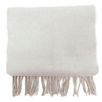 Loewe Anagram Embroidered Scarf Shawl Bicolor Fringe Wool Cashmere Blend Ivory — view 4