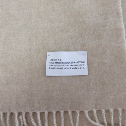 Loewe Anagram Embroidered Scarf Shawl Bicolor Fringe Wool Cashmere Blend Ivory — view 9