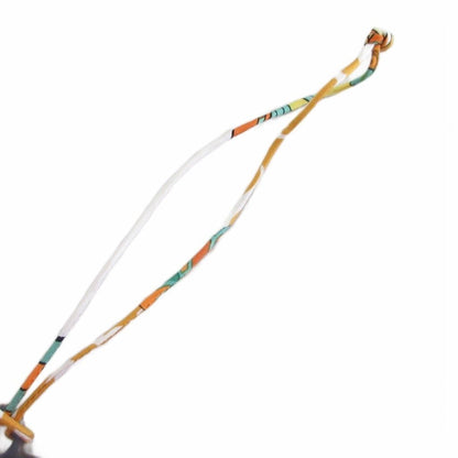 Hermes Petit Ash Peacock Fishbone Charm Leather Green Blue Keychain — view 8