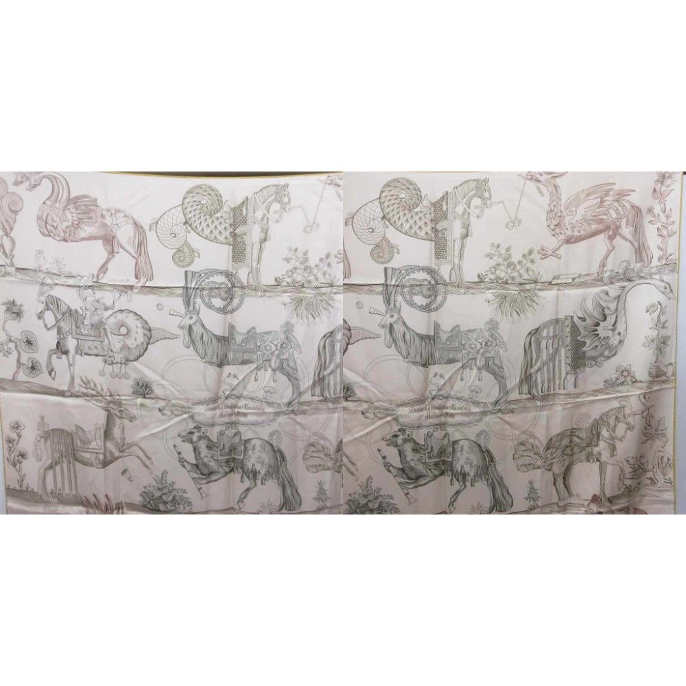 Hermes Carre 90 Double Face Della Cavalleria Favolosa Reversible Scarf Shawl — view 5