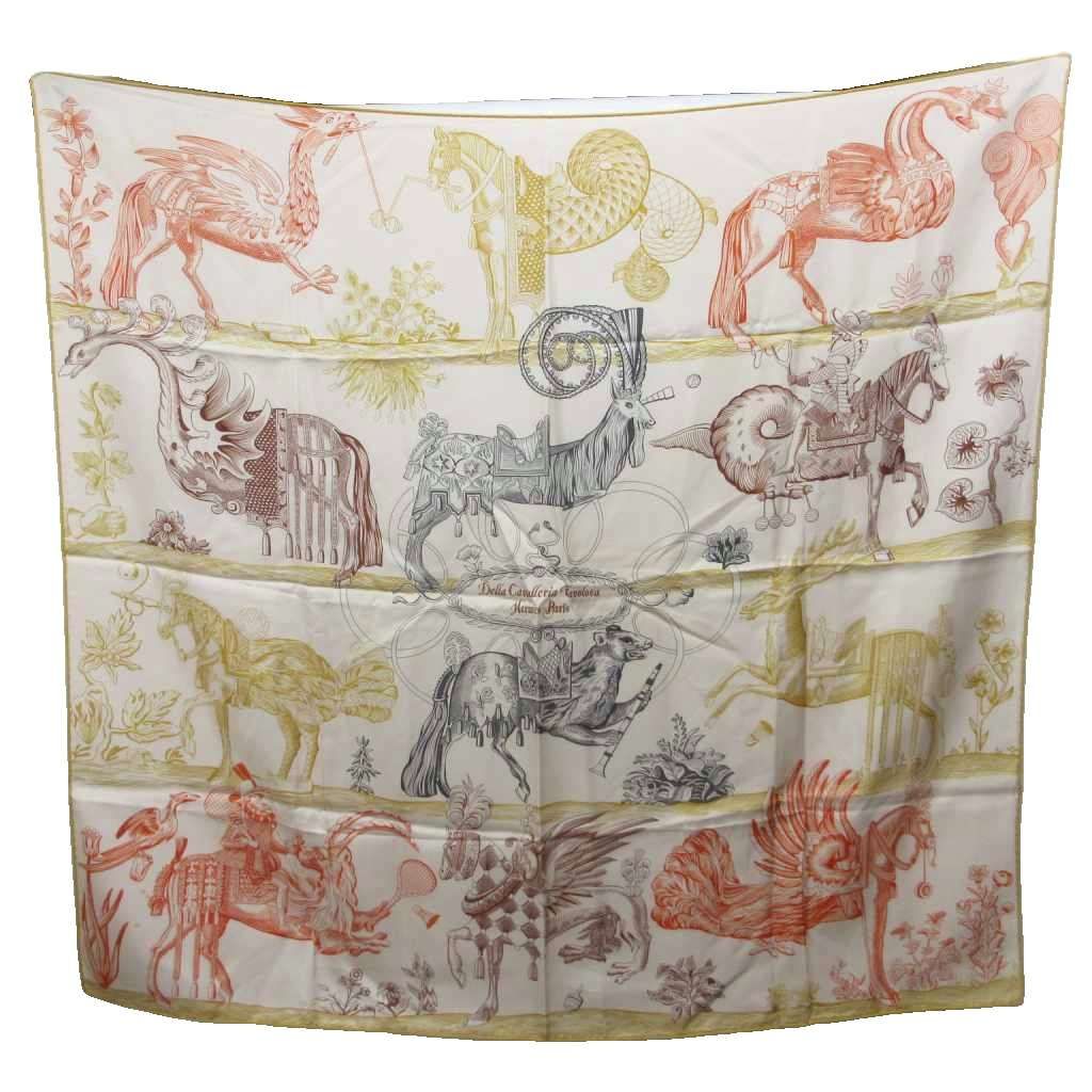 Hermes Carre 90 Double Face Della Cavalleria Favolosa Reversible Scarf Shawl