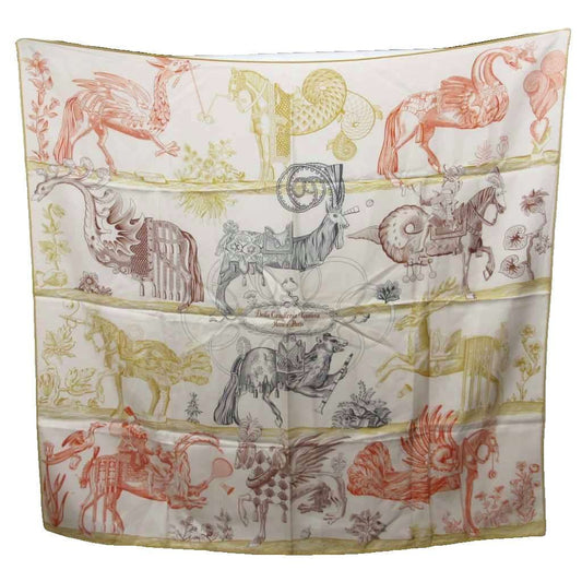 Hermes Carre 90 Double Face Della Cavalleria Favolosa Reversible Scarf Shawl